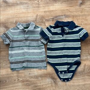 Cherokee Gray and Green Polo Onesie